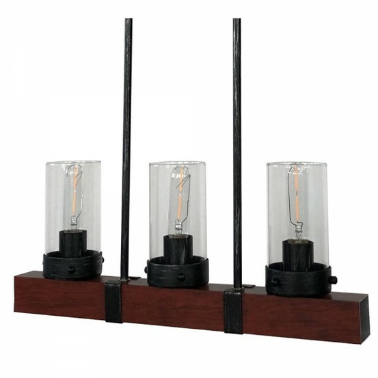 Suspension verre noir marron aluminium (50 x 8 x 21 cm)