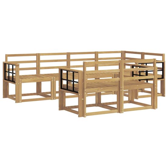 Ensemble de canapés d'extérieur 7 pc blanc bois d'acacia massif