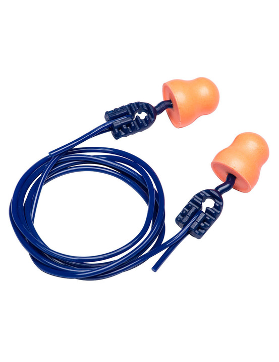 Bouchons doreille bell comfort en mousse pu avec cordon (200 paires) - orange - portwest