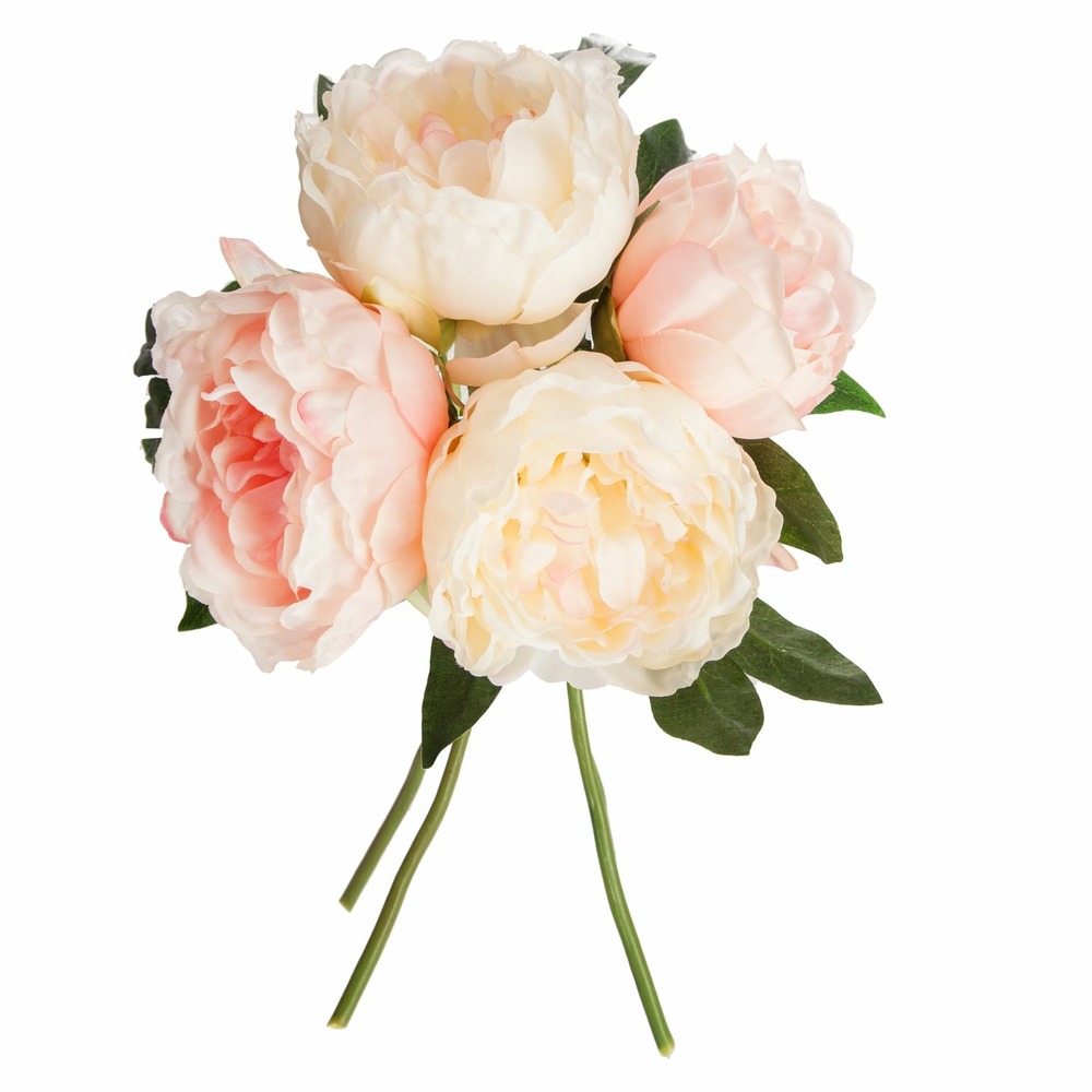 Lot 2x bouquet de fleurs artificielles - h. 30 cm - rose