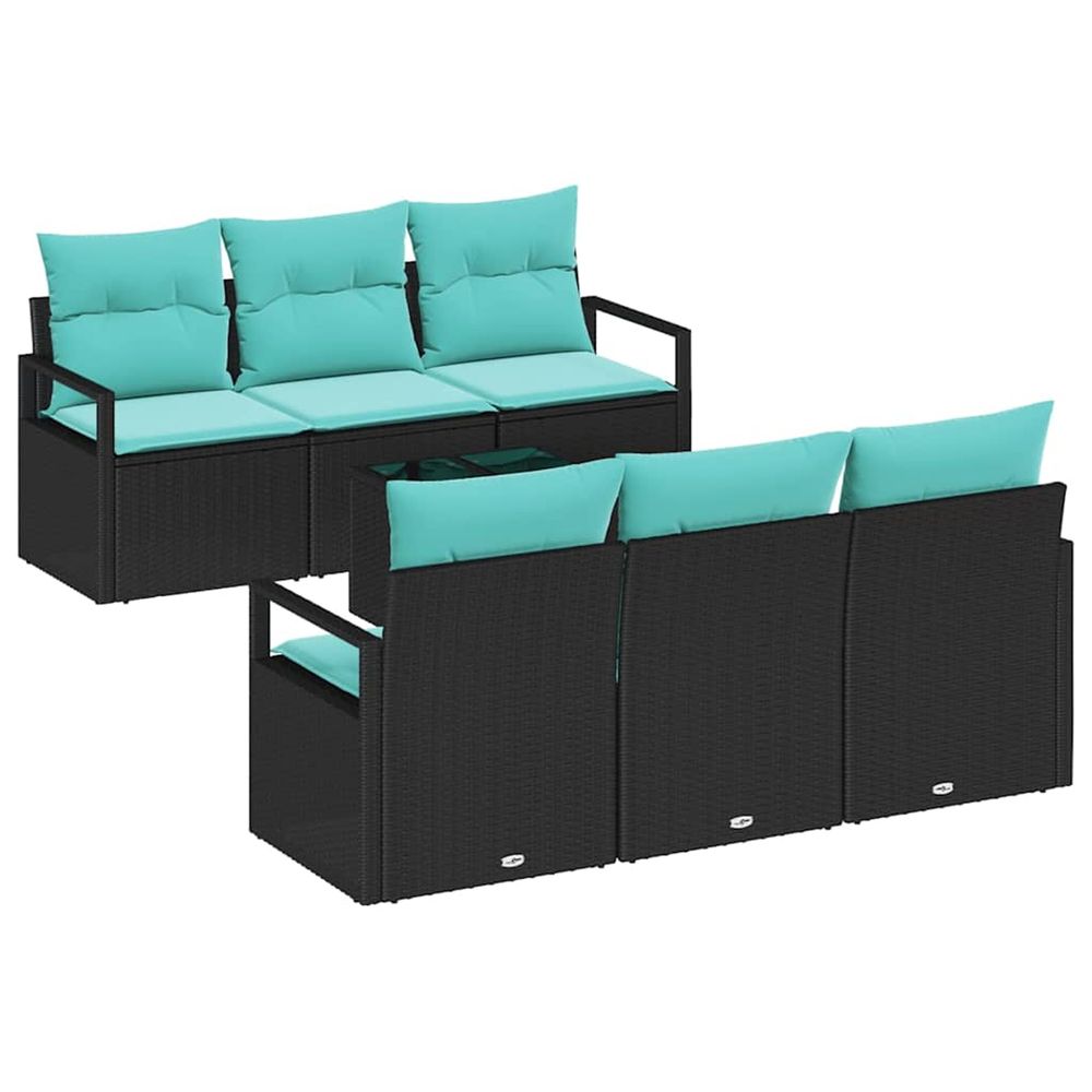 Ensemble de canapés 7 pc 6-nombre de places noir et turquoise