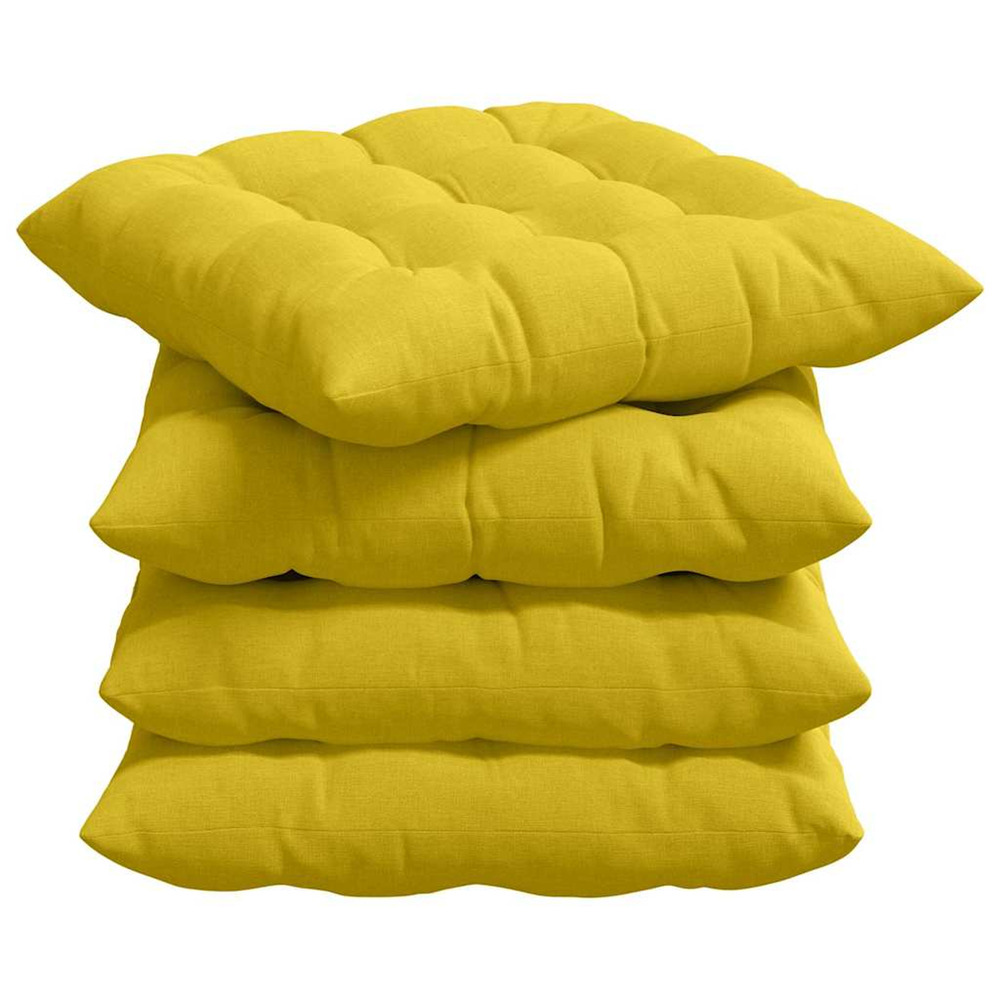 Coussins de siège 2 pcs jaune clair 40 x 40 x 6 cm tissu