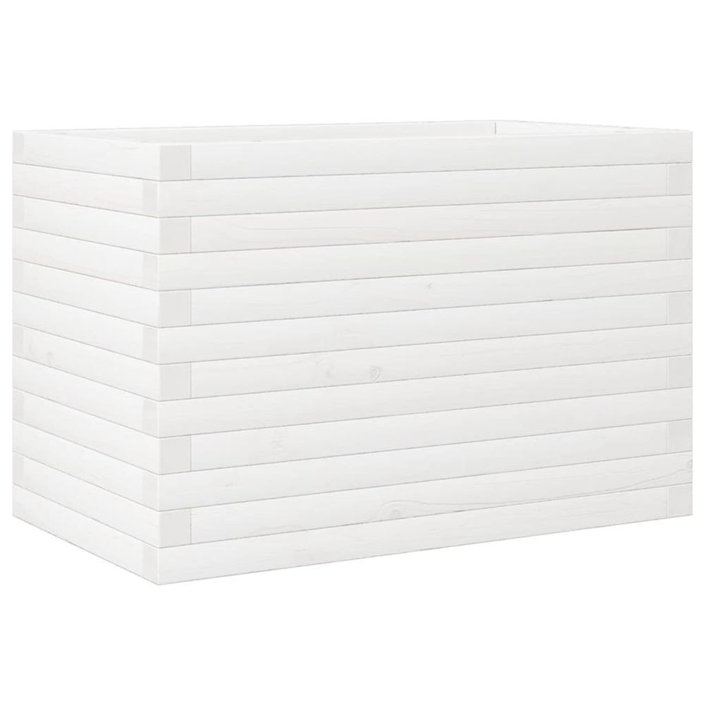 Jardinière d'extérieur blanc 70x40x46 cm bois de pin massif