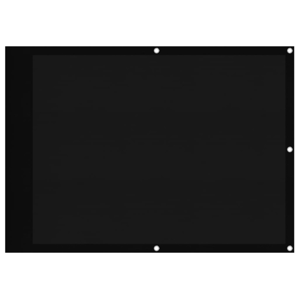 Écran de balcon noir 75x800 cm 100% polyester oxford
