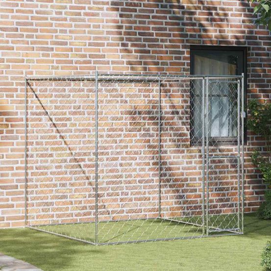 Chenil extérieur pour chien 2x2x2m en acier galvanisé modulable