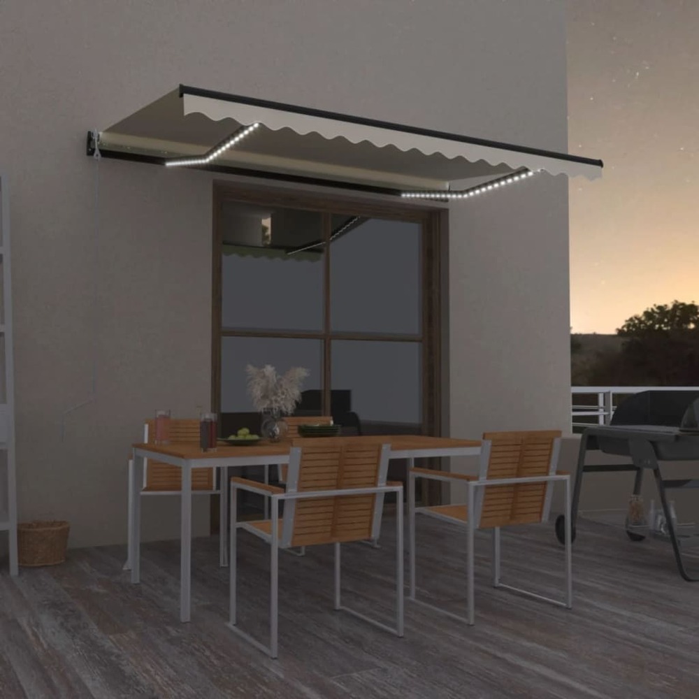 Auvent automatique avec capteur de vent et led 450x300 cm crème