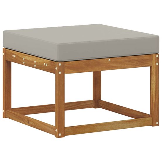 Pouf d'extérieur bois d'acacia massif naturel