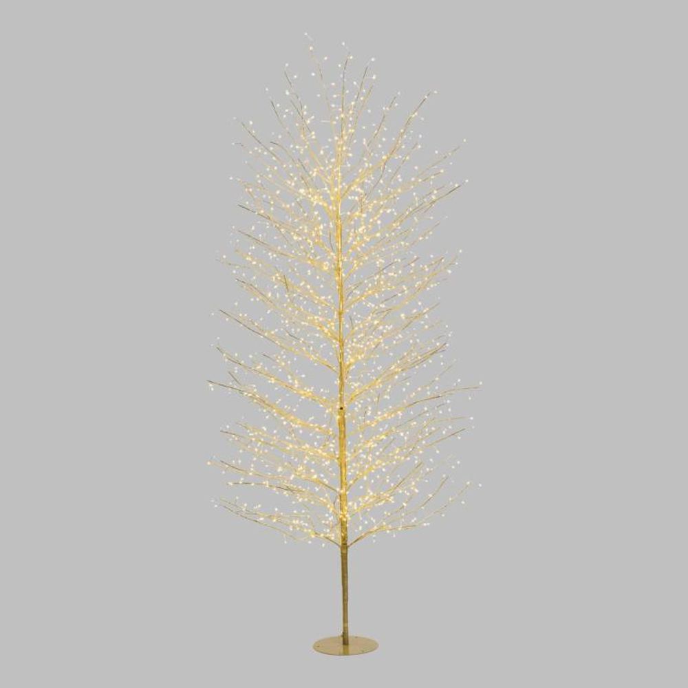 Arbre lumineux tilleul champagne h230cm 1560 microled flashled blanc chaud lotti