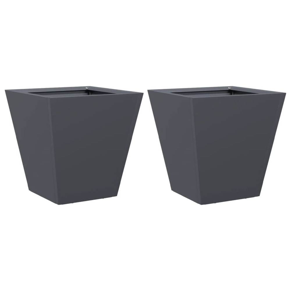 Jardinière d'extérieurs 2 pcs anthracite 30x30x30 cm acier