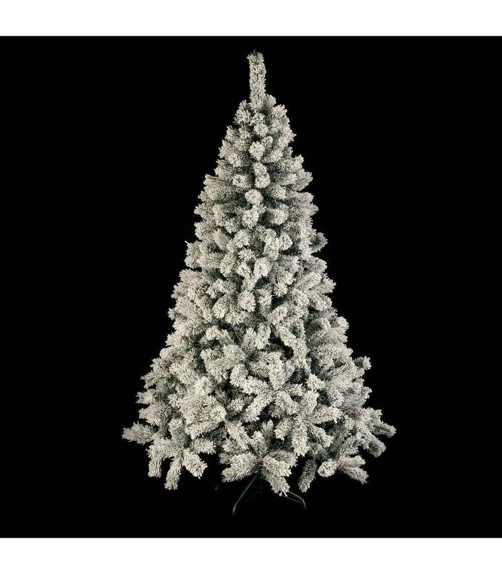 Sapin de noël artificiel vert floqué enneigé qualité premium h 180 cm