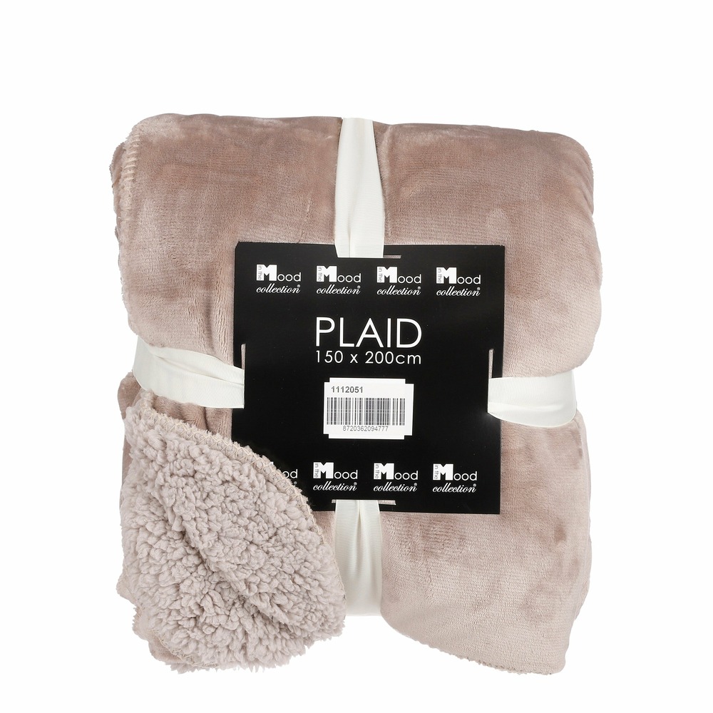 Mica decorations - plaid polaire beige 200x150