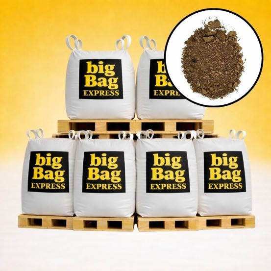 Pack 6 x big bag de 1m³ (+/- 8,4t) terre criblée amendée compostée à 5% - livraison premium