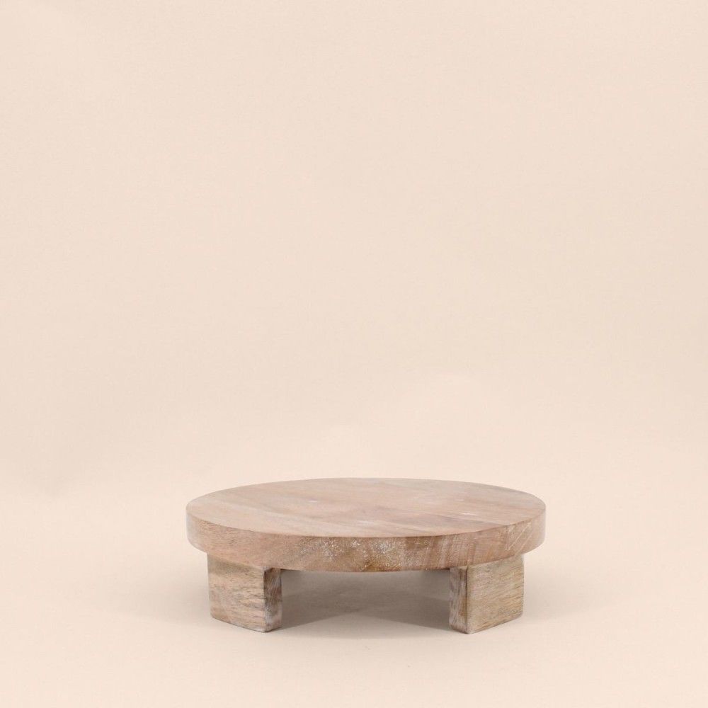 Plateau rond en bois sur pieds 25cm