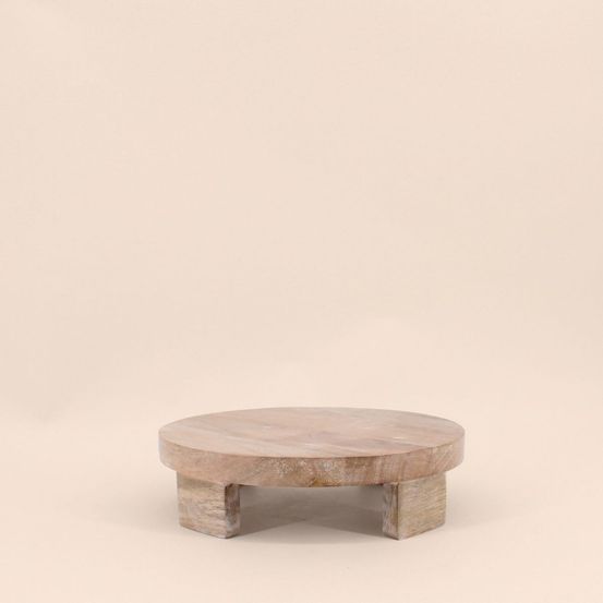 Plateau rond en bois sur pieds 25cm