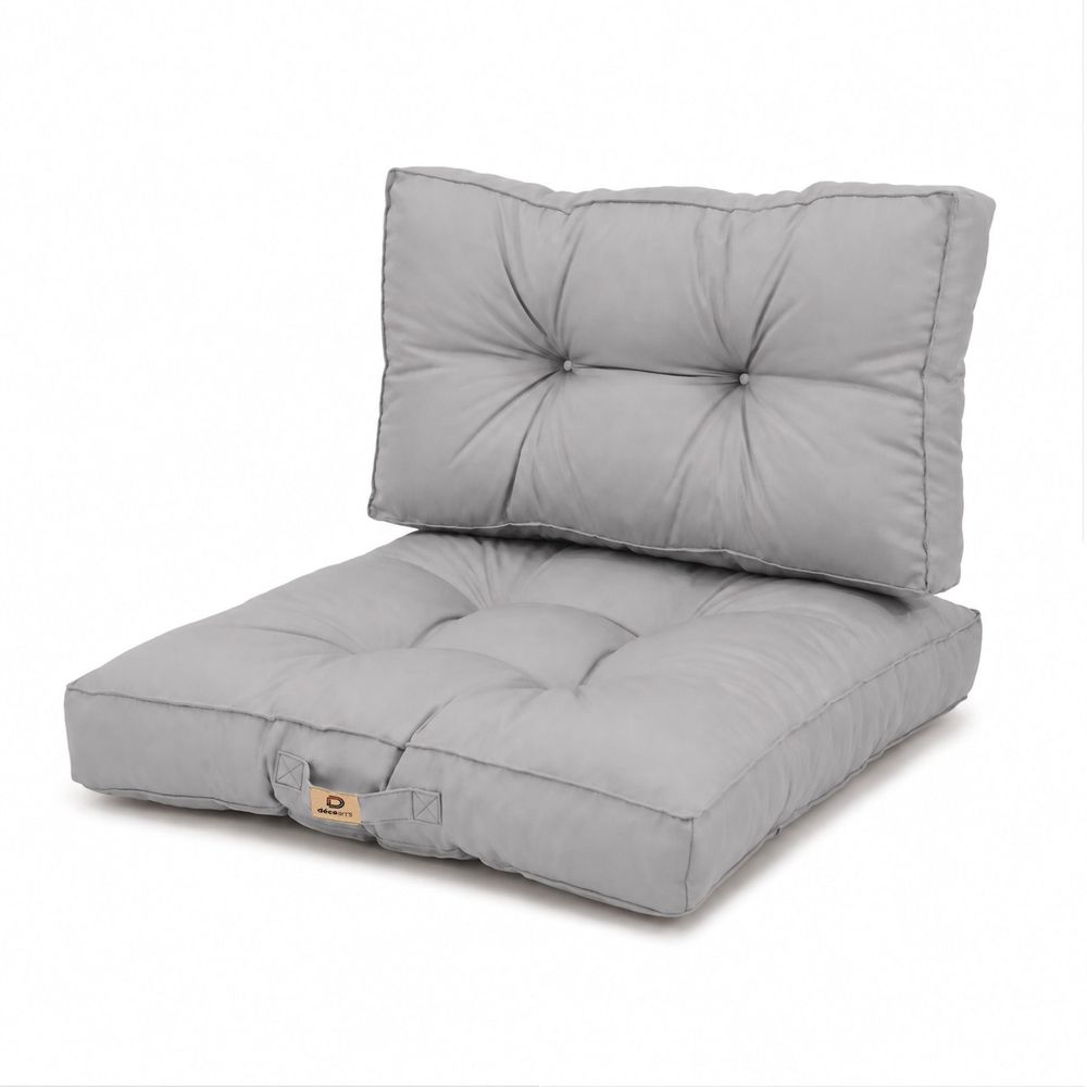 Coussins pour salon de jardin capitonné 50x50cm gris galet