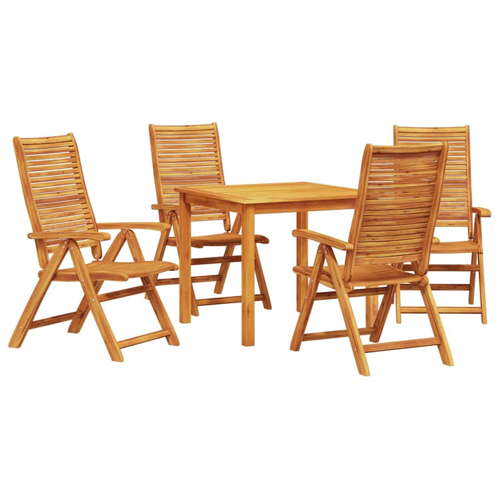 Ensemble de salle à manger pour jardin 5 pcs marron