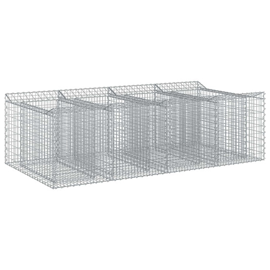 Lit surélevé gabion 2 pcs argenté