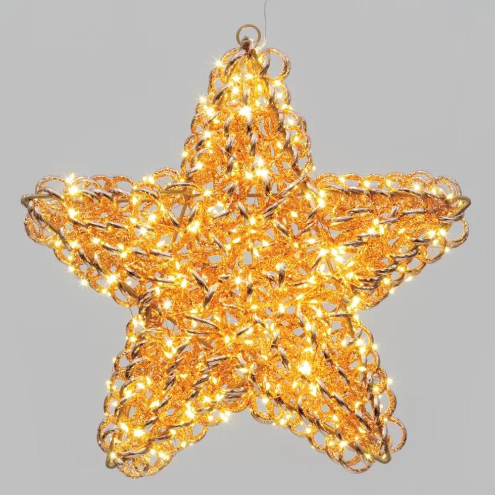 Étoile lumineuse or rose ø38cm 400 microled blanc chaud fixe & scintillant ip44 - lotti