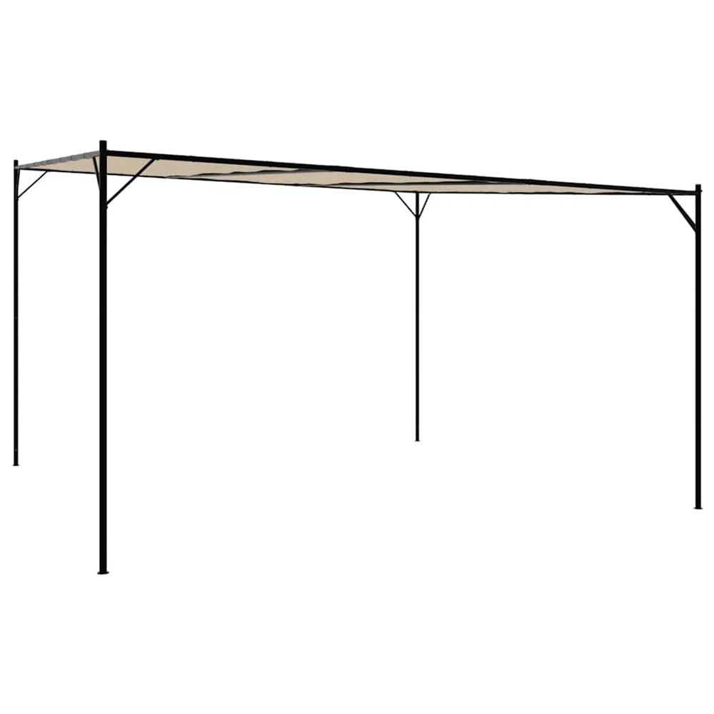 Belvédère beige 4x4 m 180 g/m² tissu et acier