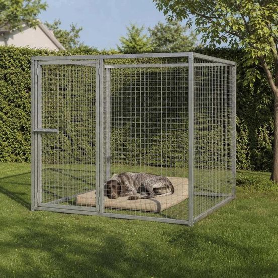 Kit chenil maille carrée avec porte et panneaux 2 m