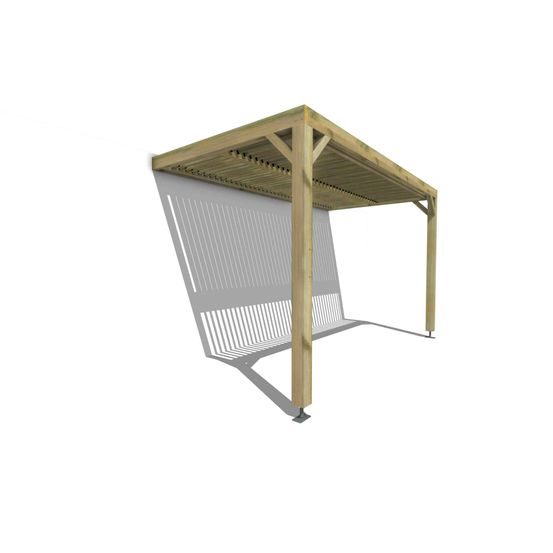 Pergola bois • 4m x 2m • adossée • sens largeur • lames orientables bioclimatiques incluses • livraison comprise