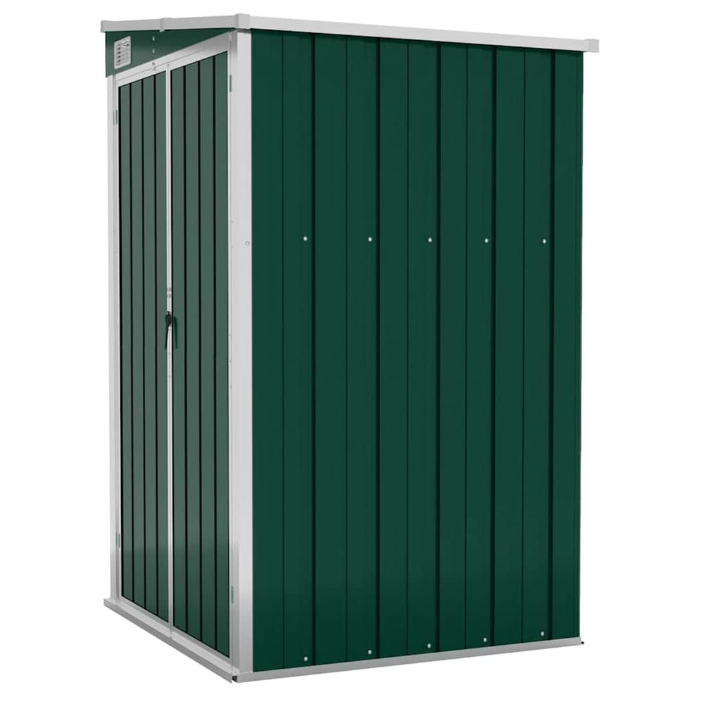 Remise de jardin murale vert 118x100x178 cm métal galvanisé
