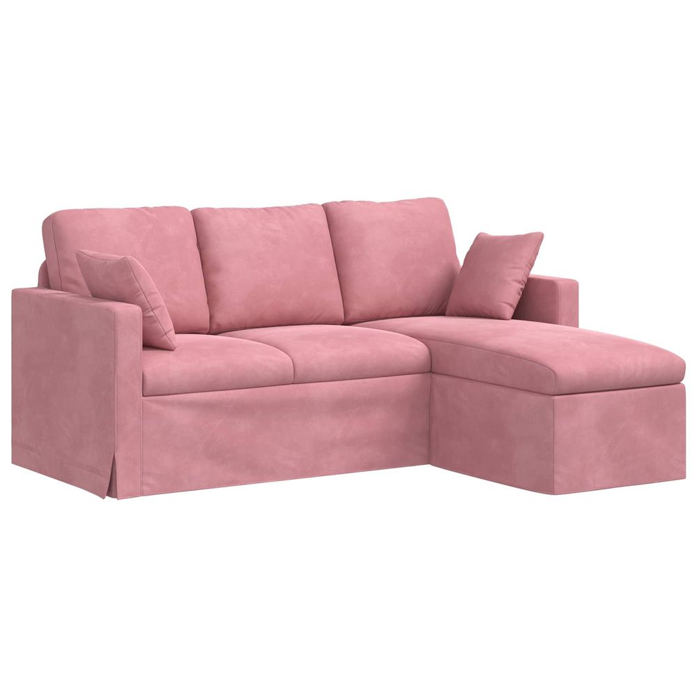 Canapé rose 178 x 134 x 80 cm velours