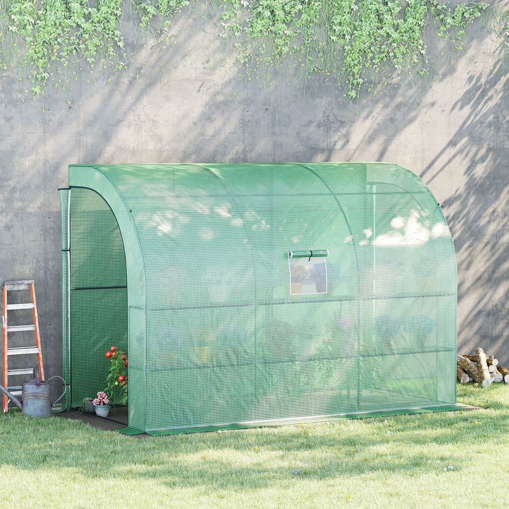 Serre tunnel jardin pe acier 6 étagères 300x150cm protection hivernage - comfortxl outdoor living