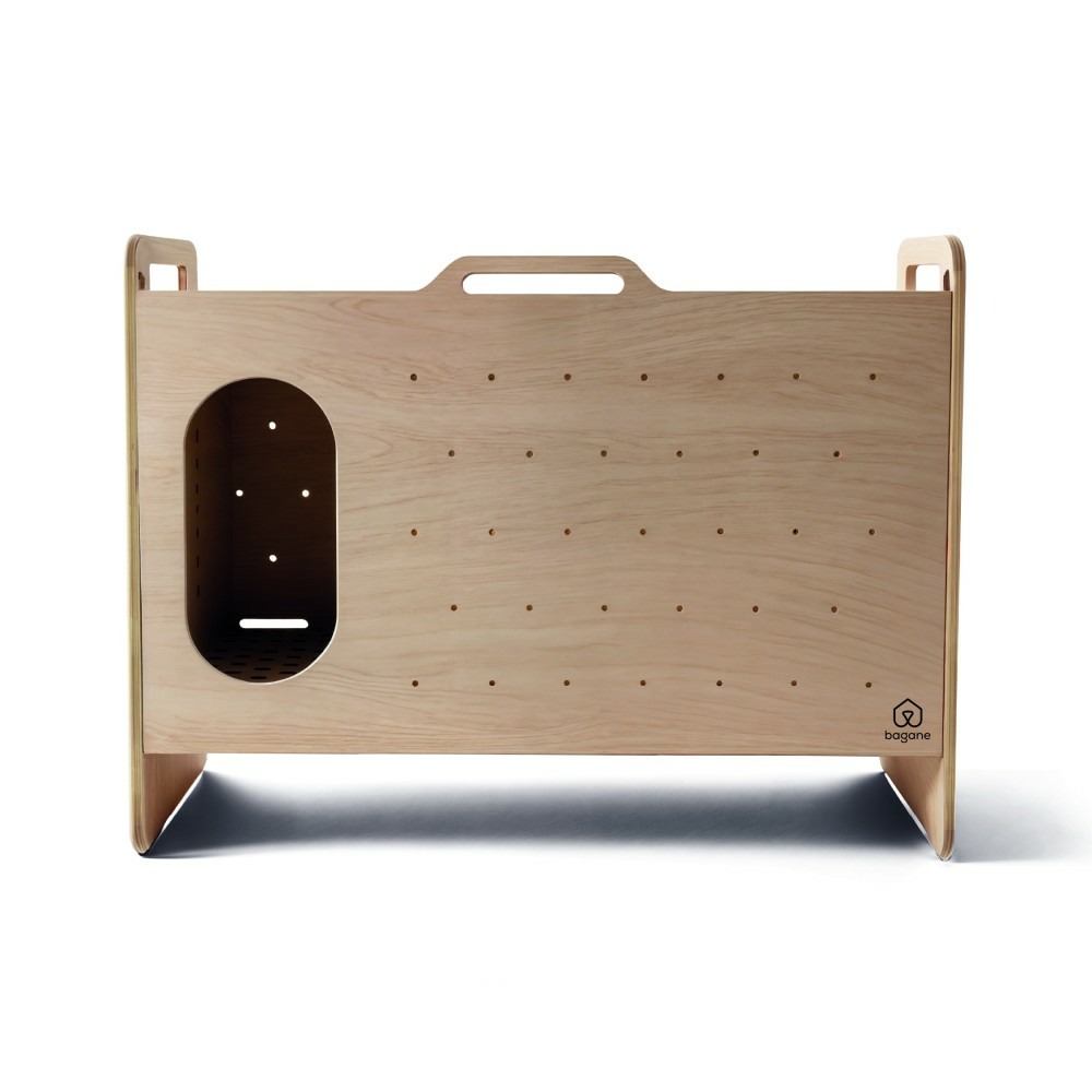 Rocheford - meuble cache litière design pour chat, bois, 72x44x57cm