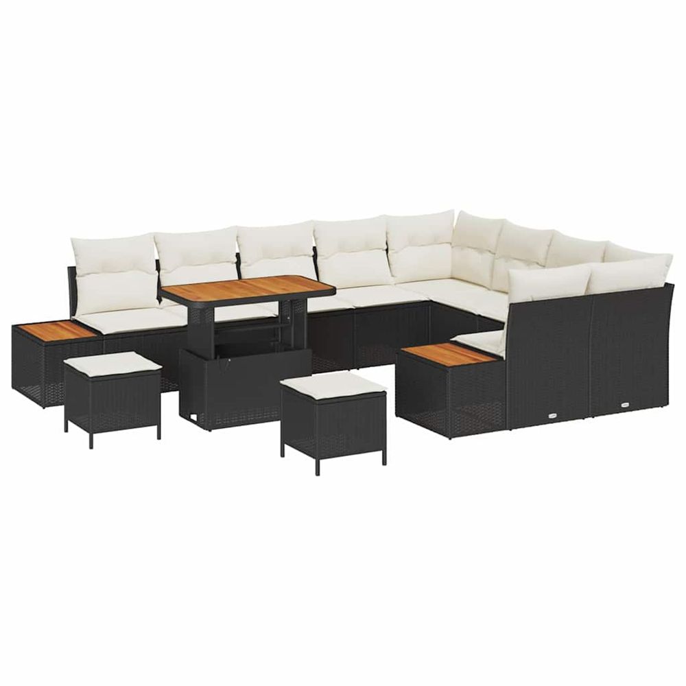 Ensemble de canapé de jardin 12 pc 11-nombre de places noir