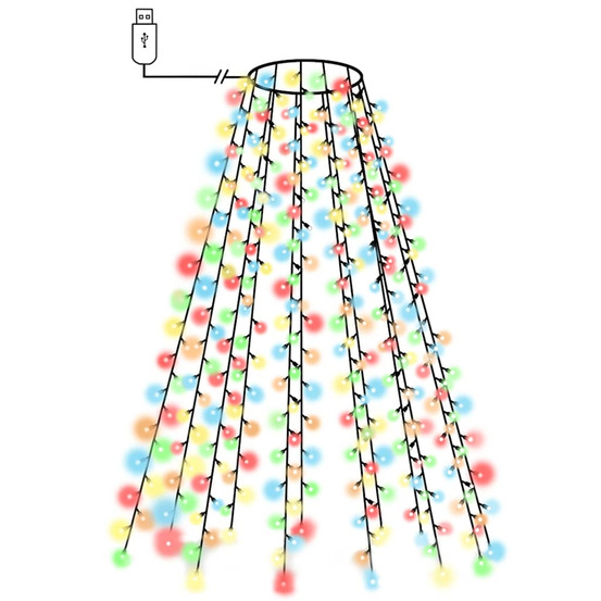 Guirlande lumineuse d'arbre de noël 150 led colorées 150 cm