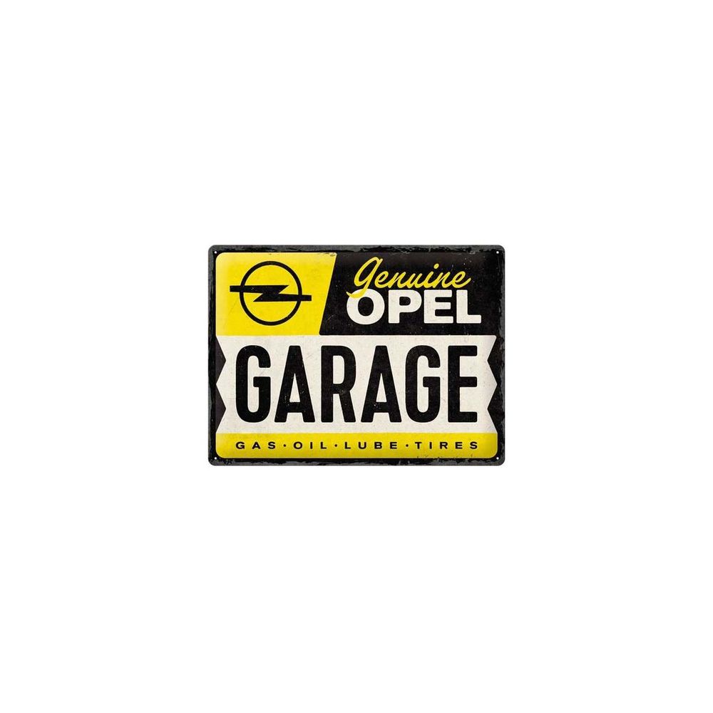 Plaque décorative en métal en relief 40 x 30 cm opel - garage