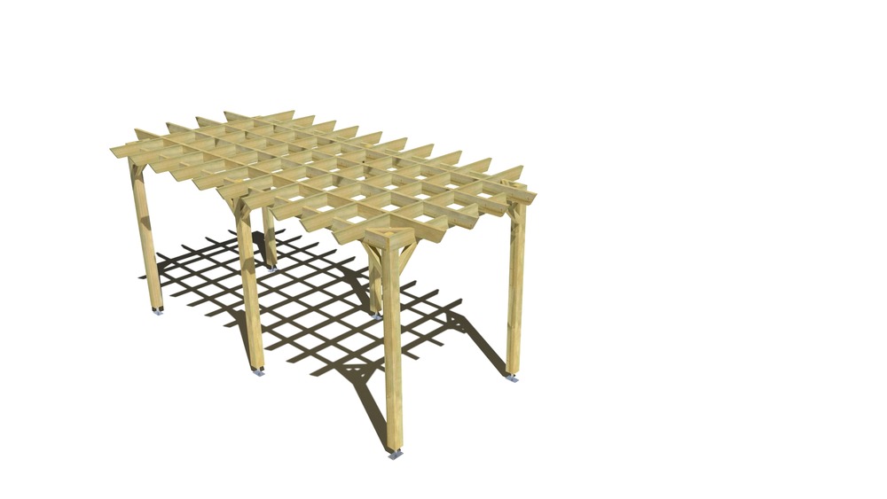 Pergola bois • 2m x 5m • indépendante • style retro • livraison comprise