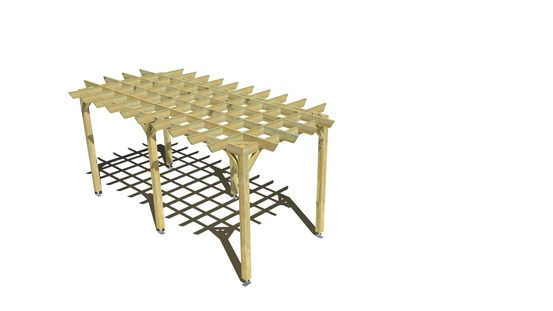 Pergola bois • 2m x 5m • indépendante • style retro • livraison comprise