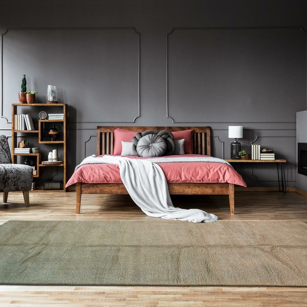 Authentique tapis berbère 195x420 fait à la main en laine beige beni ouarain ag