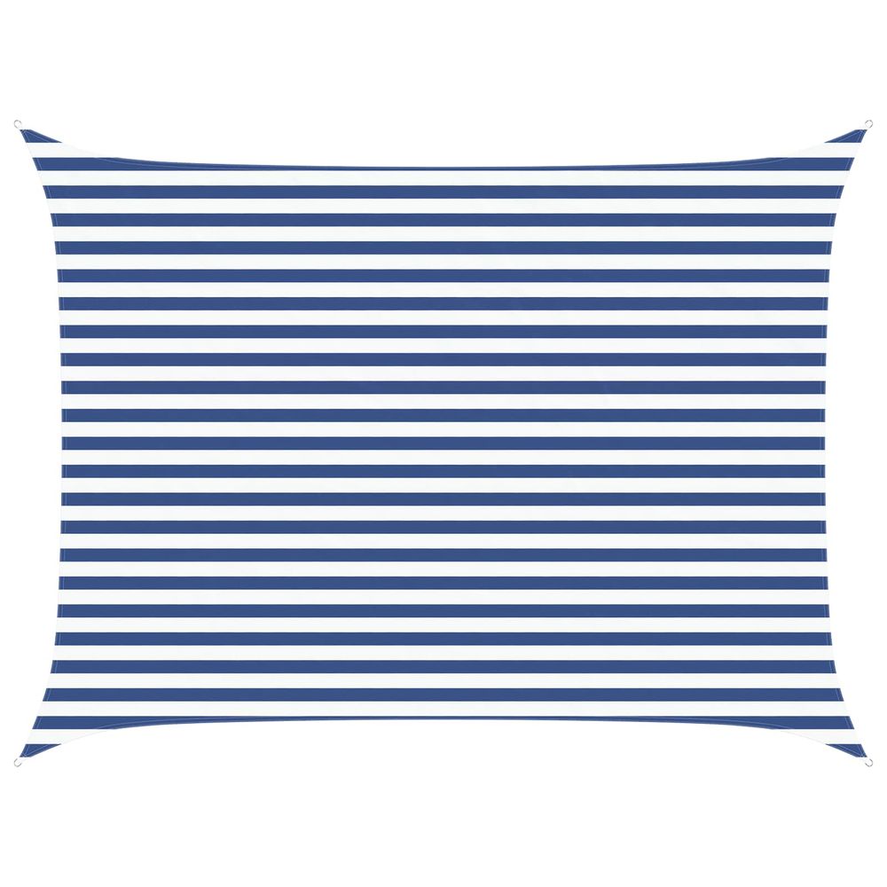 Voile d'ombre bleu et blanc 4 × 3 m 100 % polyester oxford
