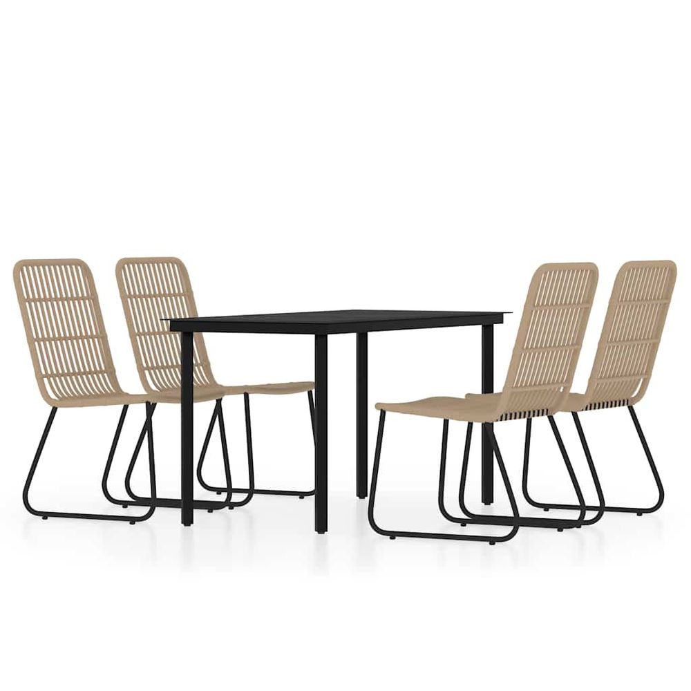 Ensemble à manger de jardin 5 pcs chêne