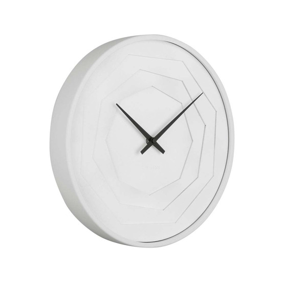 Horloge ronde en bois origami 30 cm blanc