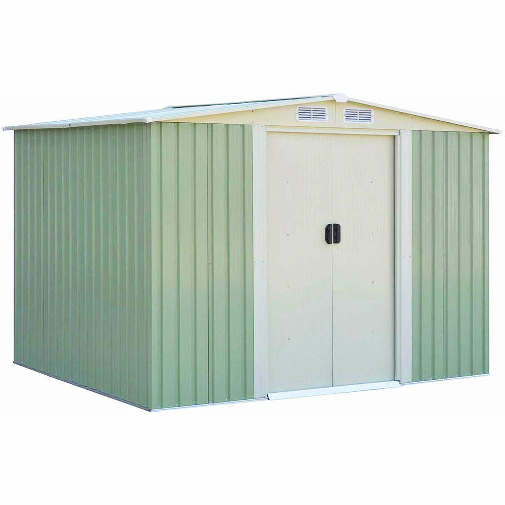 Abri de jardin pour stockage avec porte coulissante bouche d’aération toit galvanisé pour des charges lourdes abri de stockag