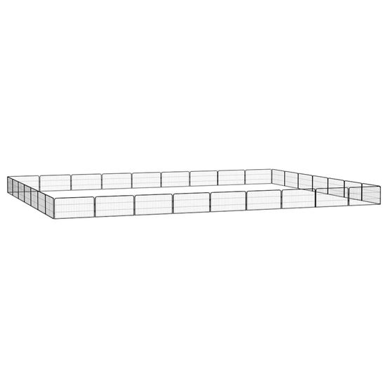 Parc chien 32 panneaux acier modulable pour jardin extérieur noir 100x50cm