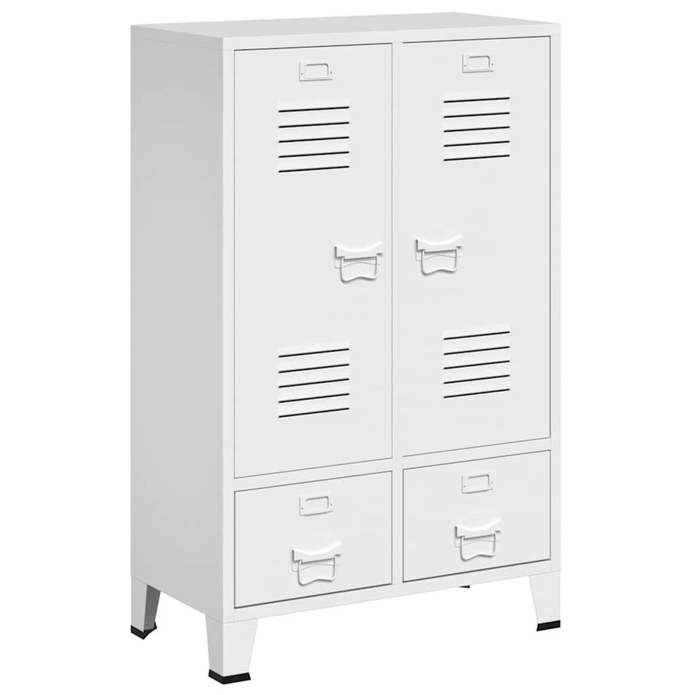 Garde-robe industrielle blanc 67x35x107 cm acier