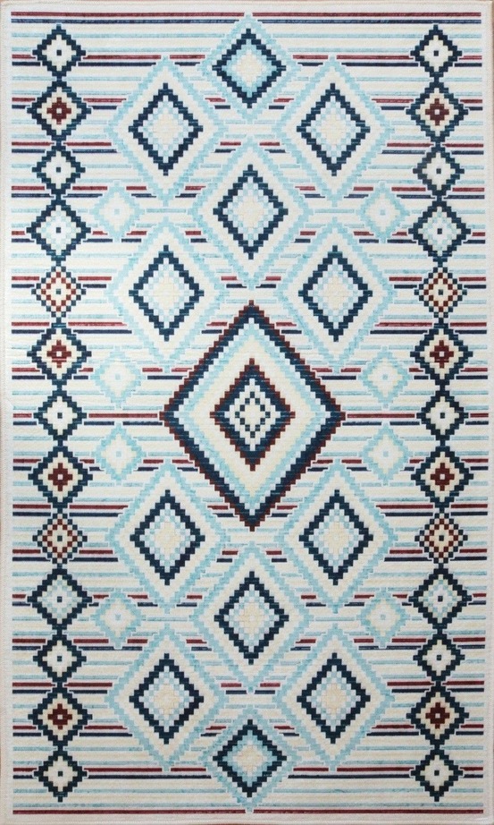 Tapis d'intérieur berbère 200 x 290 cm - bleu