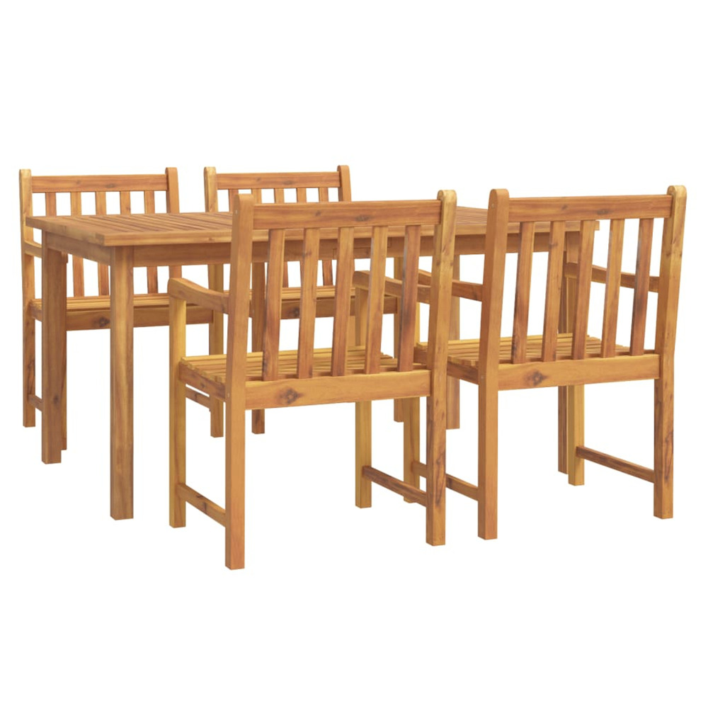 Ensemble à manger de jardin 5 pcs bois d'acacia solide