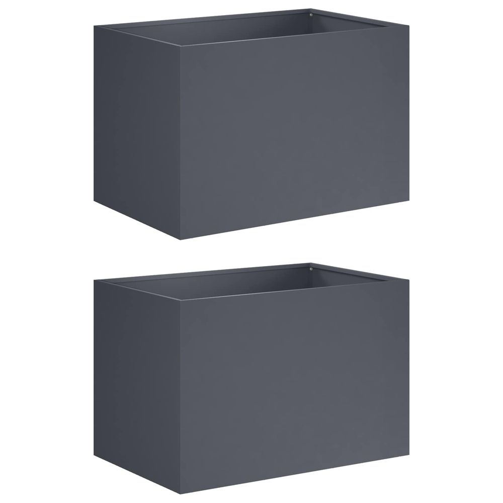 Cache-pot de jardin 2 pc anthracite 60 x 40 x 40 cm
