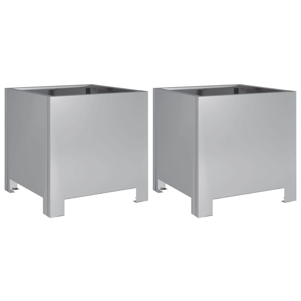 Jardinière d'extérieurs 2 pcs 30x30x30 cm acier galvanisé