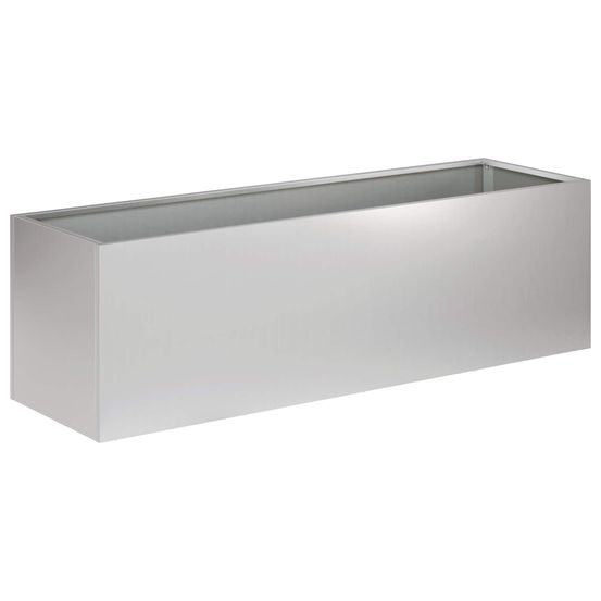 Cache-pot de jardin argenté 100 x 30 x 30 cm acier galvanisé