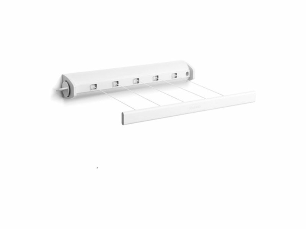 Enrouleur de cordes a linge 22m blanc