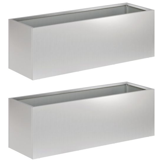 Cache-pot de jardin 2 pc argenté 60 x 20 x 20 cm