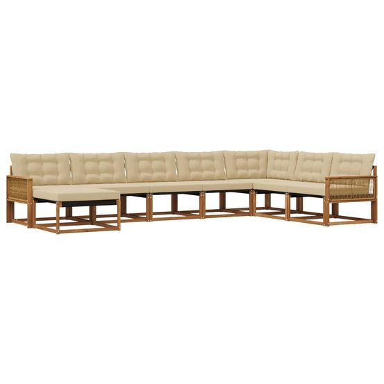 Ensemble de canapés d'extérieur 8 pc naturel et beige