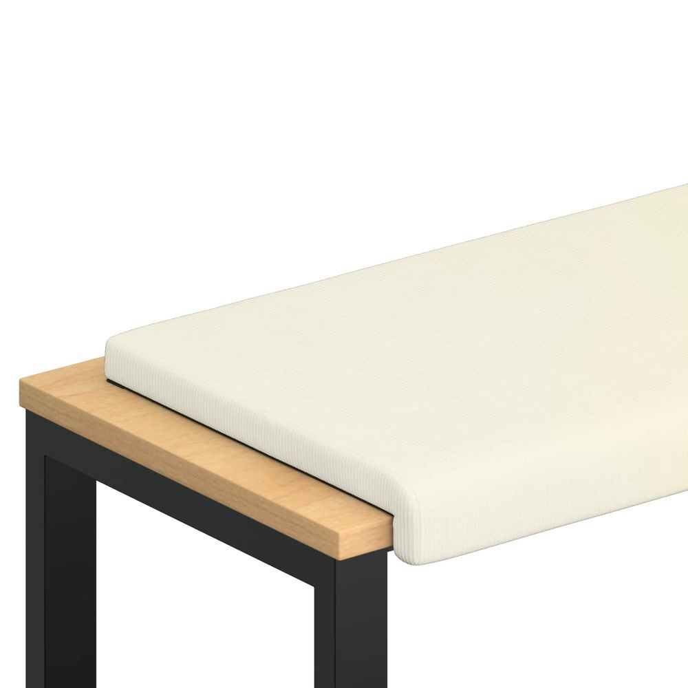 Coussin de banc velours côtelé crème profondeur 35 cm